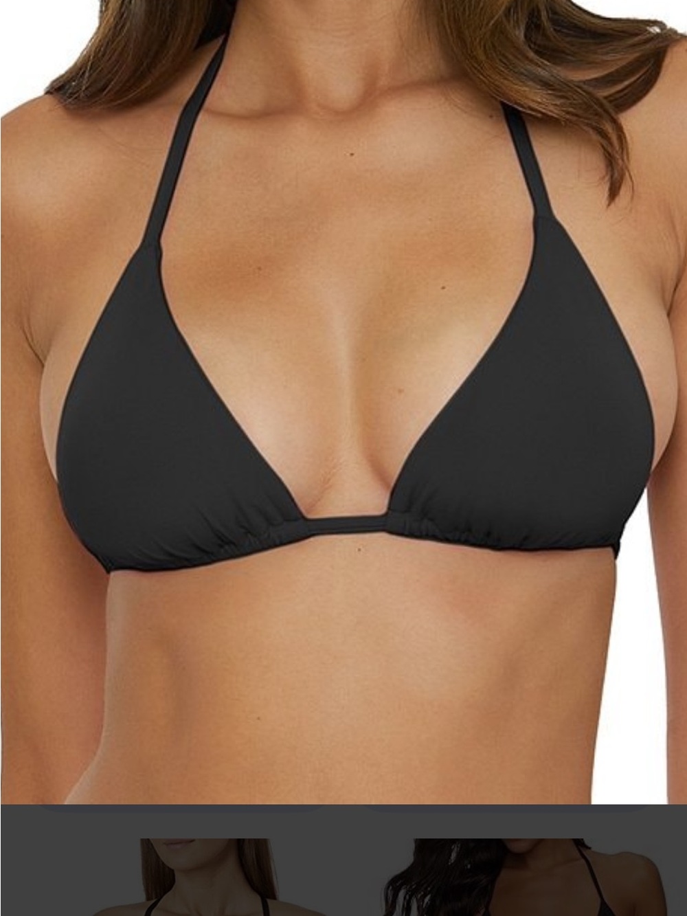 BECCA Black Triangle Halter Bikini Top